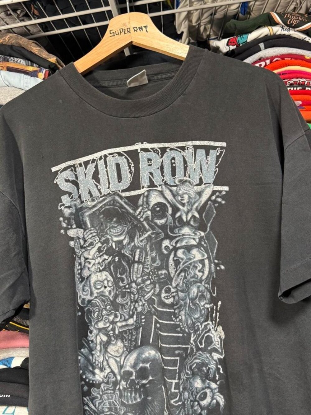 90s Vintage Skid Row Sub Human Race Track Tour T Shirt Black